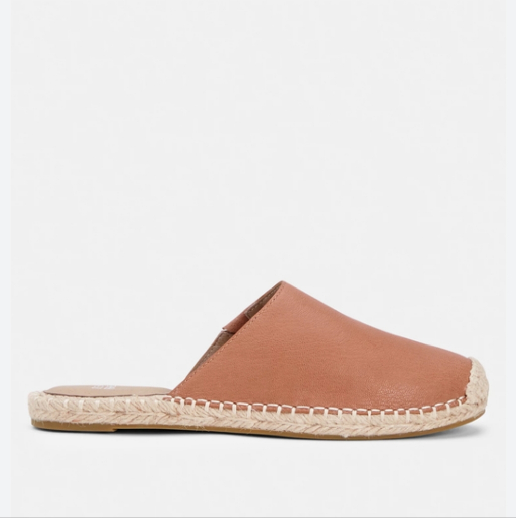 Eileen Fisher Kai Tumbled Leather Espadrille Size 7.5